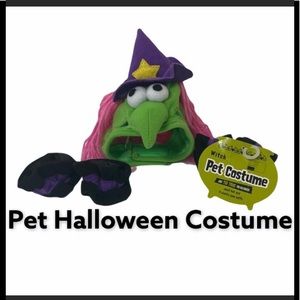 Pet Costume Halloween Witch Costume Whimsical Witchy Gothic Black Green Pink